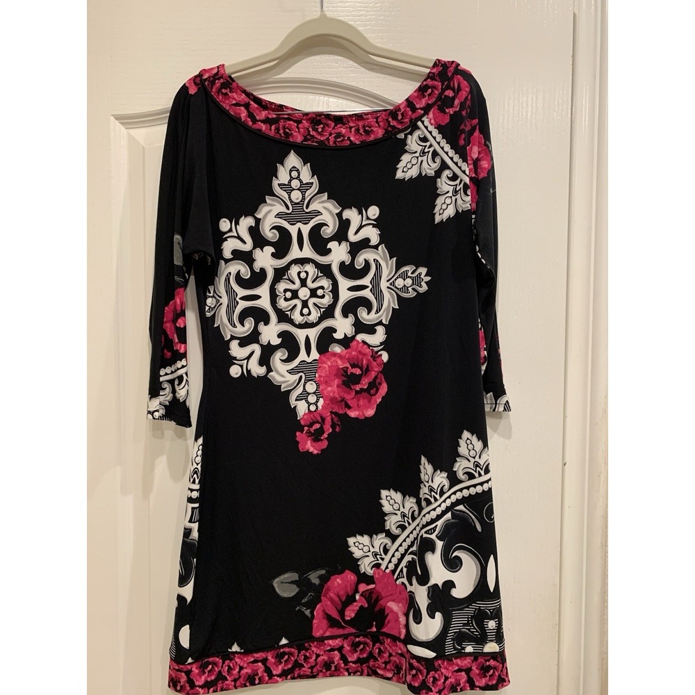 White House Black Market 3/4 Sleeve Medium Above The Knee Dress Floral Print Nwt